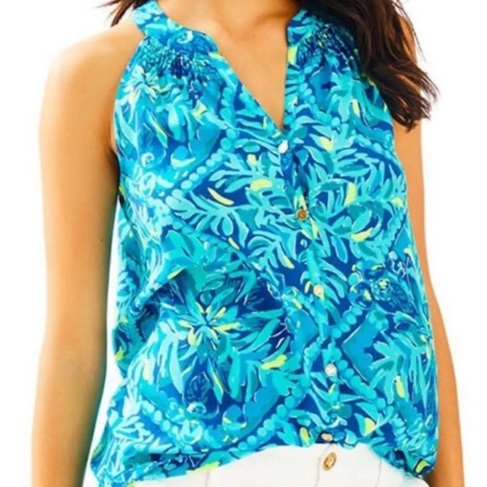 Button Front Silk Bailey top